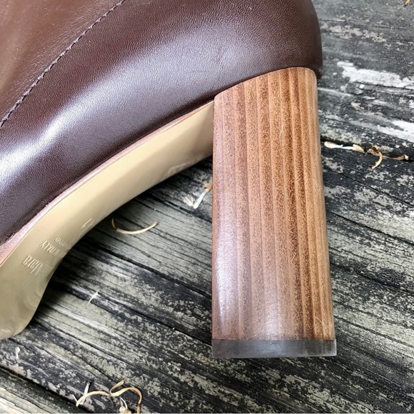 NWOT MaxMara Women's Danubio Dark Brown Leather Ankle Booties Sz 41EU 10… - Picture 5 of 11